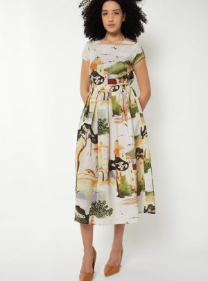 Max Women Printed Midi Dress