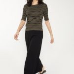 Women Striped Knit T-shirt